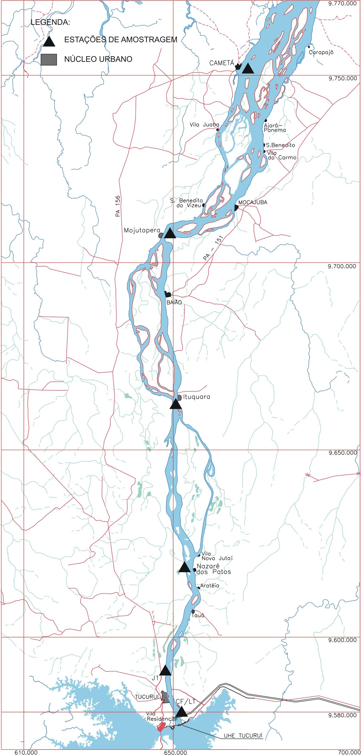  Mapa do reservatório e pontos de amostragem